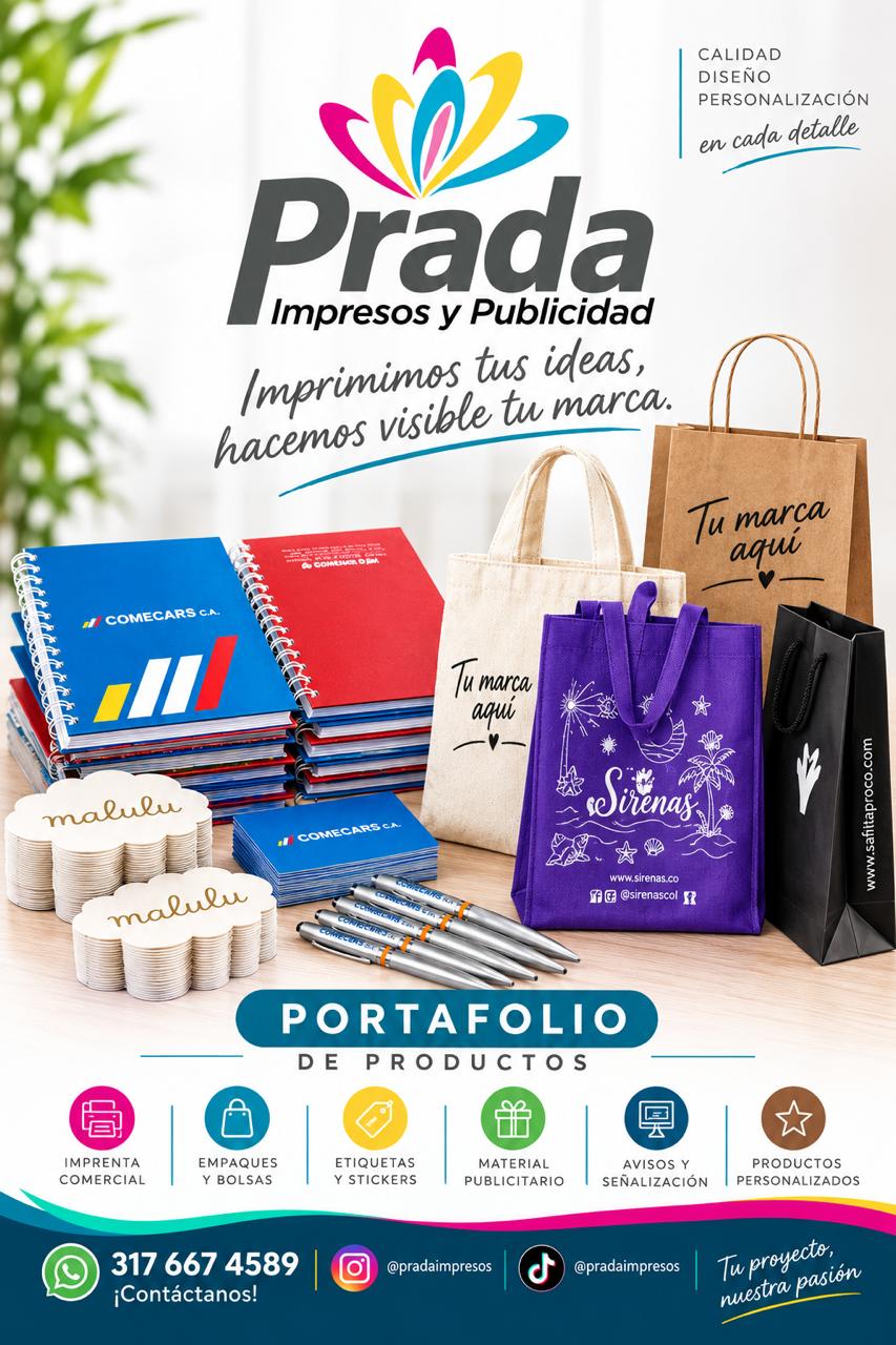 Portafolio de impresión, empaques y material publicitario de Prada